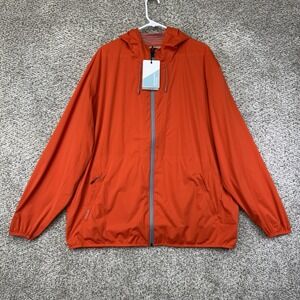 NEW OOBE Jacket Men's Size 2XL XXL Orange Lightweight Wind & Water Resistant